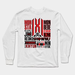 MONSTA X Font Collage 2 Long Sleeve T-Shirt